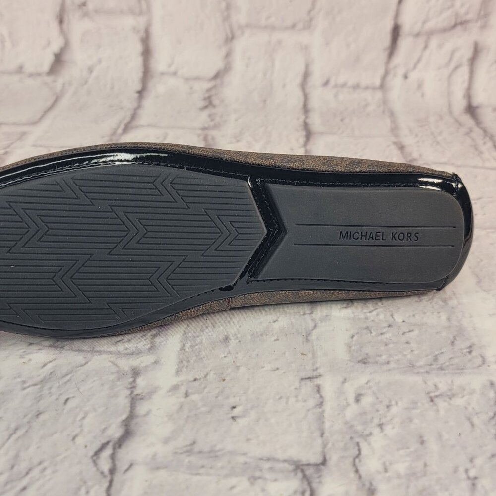 Michael Kors Lillie Moccasin Womens Flats Sz 9.5M Brown Monogram Slip-On NEW - Picture 8 of 9